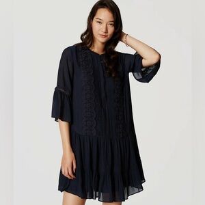 LOFT Navy Midi Dress